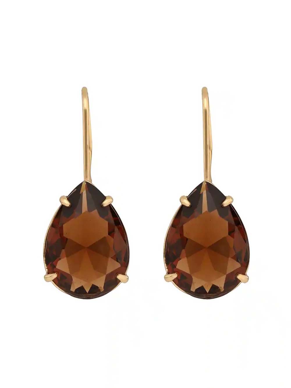 NEW LAUREN Ralph Lauren Brown Teardrop Crystal Drop Earrings - Picture 3 of 10